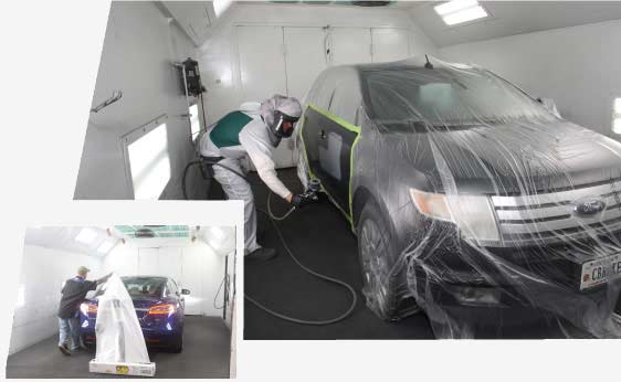 auto painting technician working