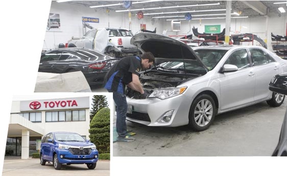 toyota certified tech working on vehicle